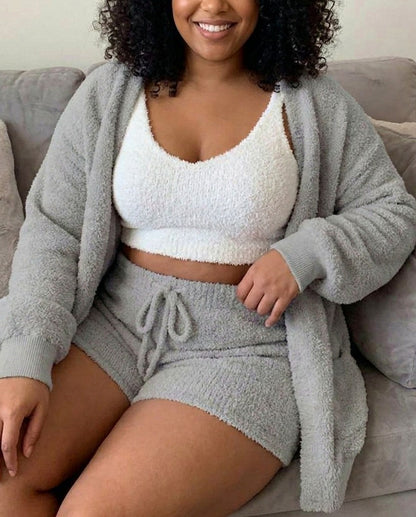 Knit Long Sleeve Shorts Co Ord Set