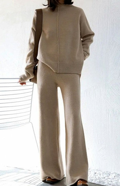 Knit Long Sleeve Wide Leg Co Ord Set