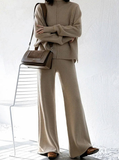 Knit Long Sleeve Wide Leg Co Ord Set