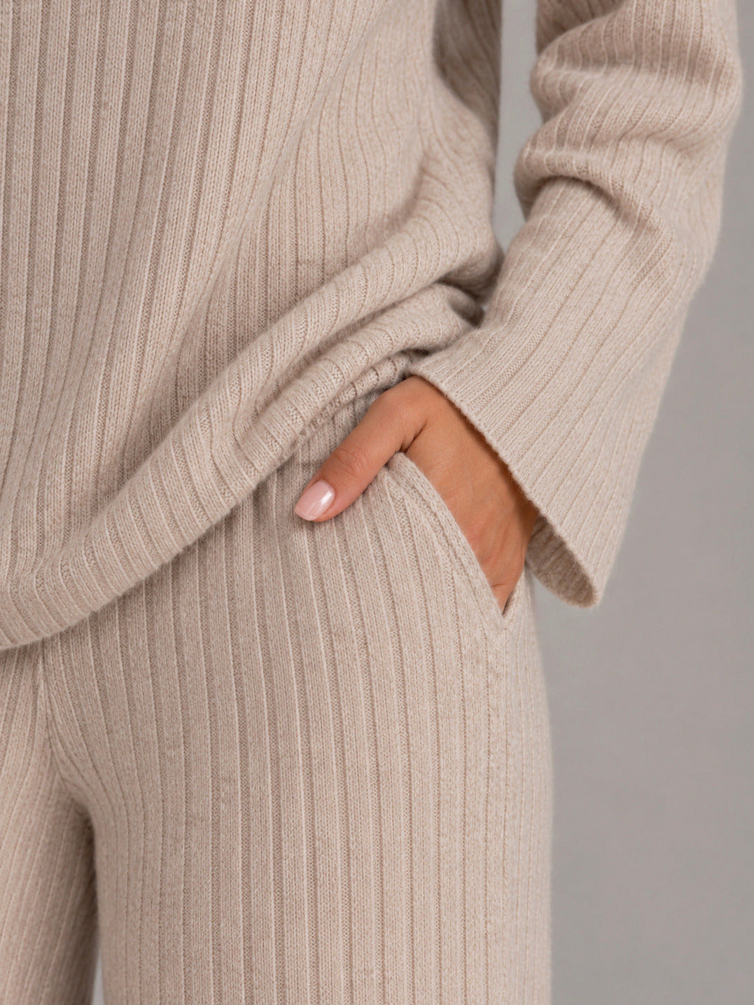 Knit Ribbed Wide Leg Co Ord Set
