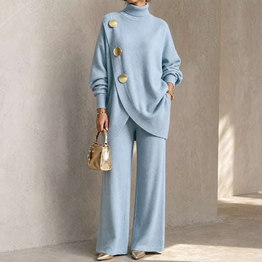 Knit Roll Neck Long Sleeve Co Ord Set