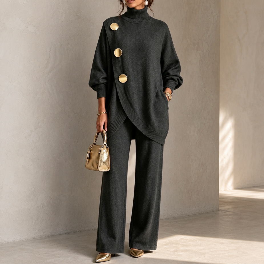 Knit Roll Neck Long Sleeve Co Ord Set