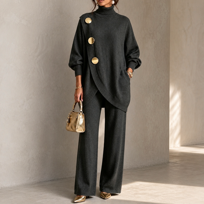 Knit Roll Neck Long Sleeve Co Ord Set