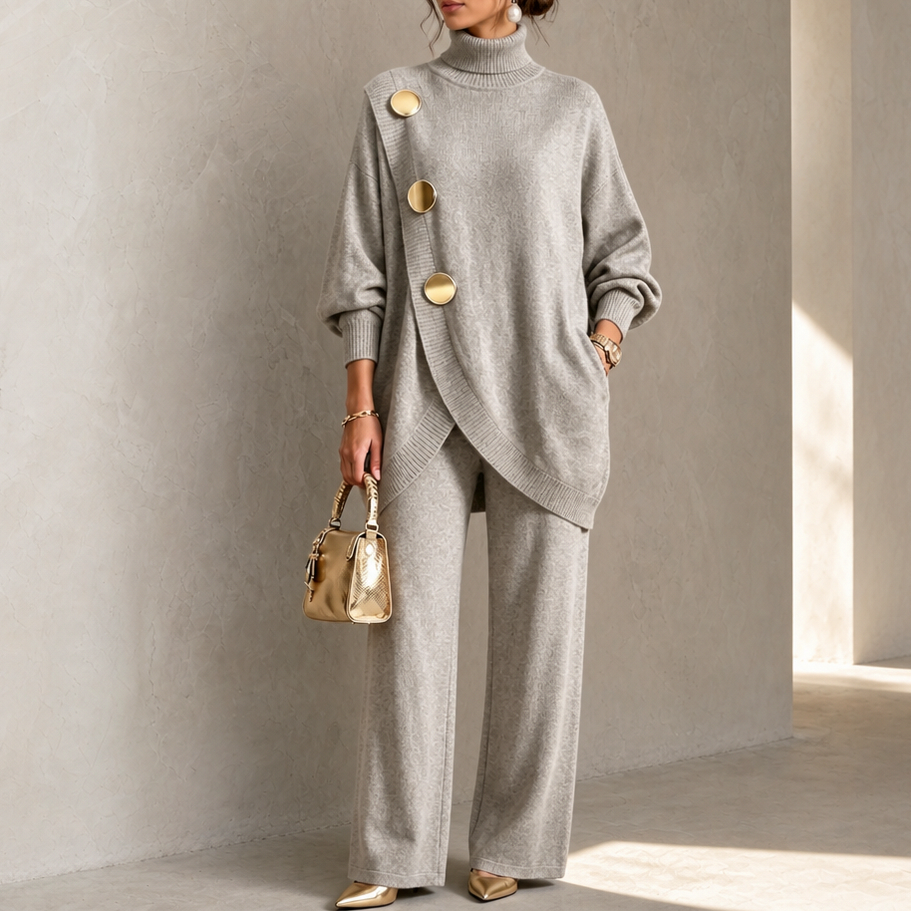 Knit Roll Neck Long Sleeve Co Ord Set