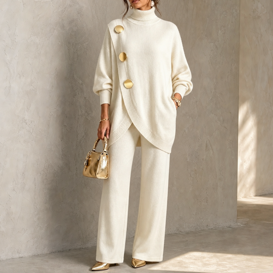 Knit Roll Neck Long Sleeve Co Ord Set