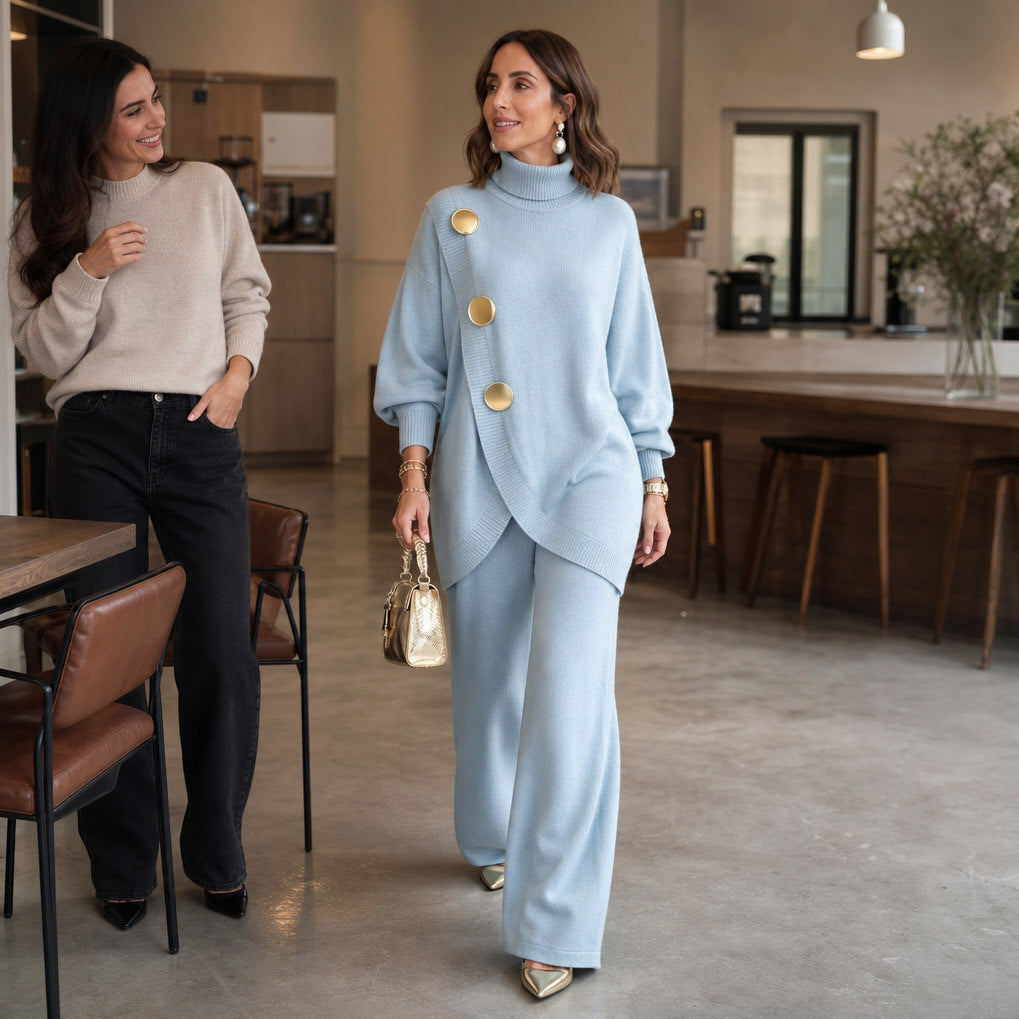 Knit Roll Neck Long Sleeve Co Ord Set