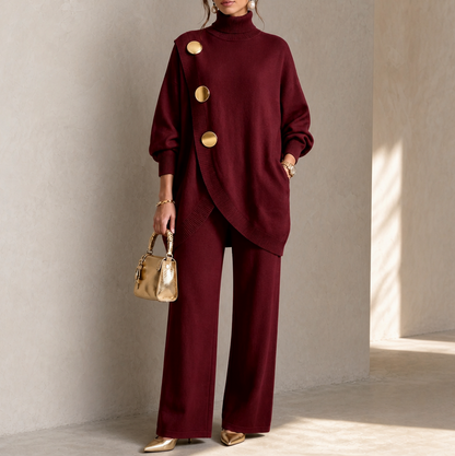 Knit Roll Neck Long Sleeve Co Ord Set