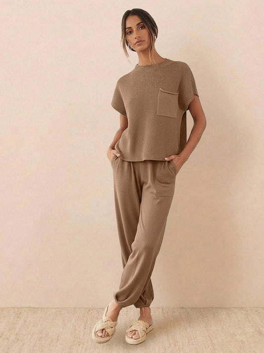 Knit Short Sleeve Co Ord Set