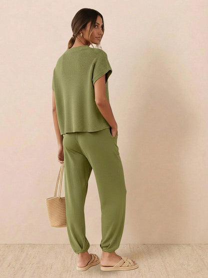 Knit Short Sleeve Co Ord Set