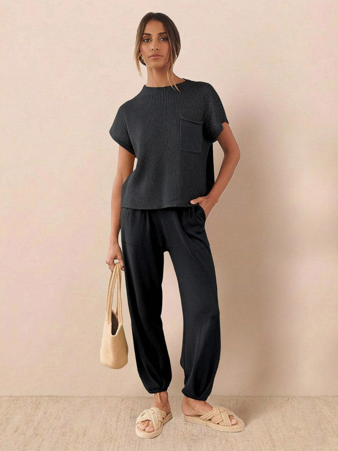 Knit Short Sleeve Co Ord Set