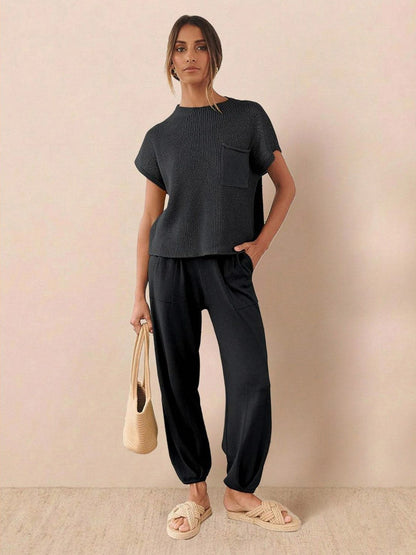 Knit Short Sleeve Co Ord Set