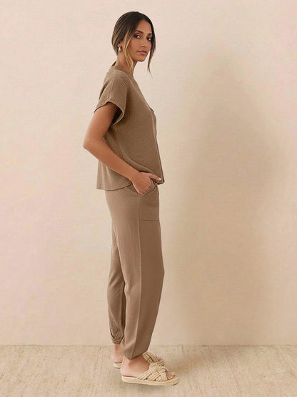 Knit Short Sleeve Co Ord Set