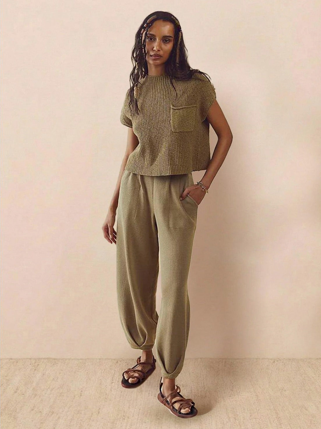 Knit Short Sleeve Co Ord Set