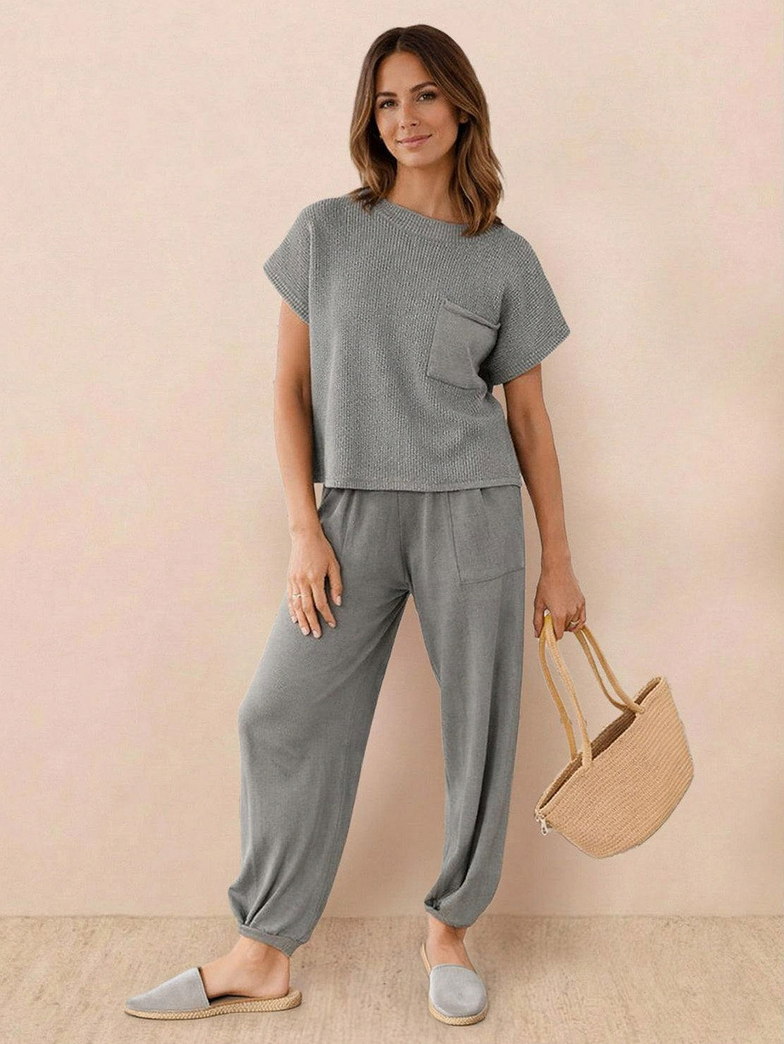 Knit Short Sleeve Co Ord Set