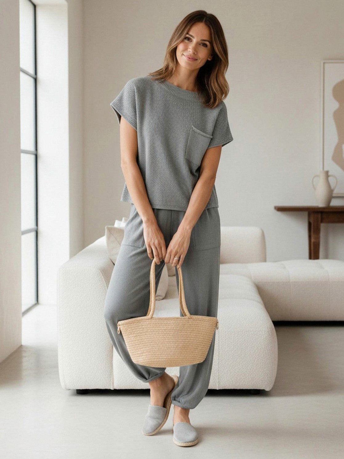 Knit Short Sleeve Co Ord Set
