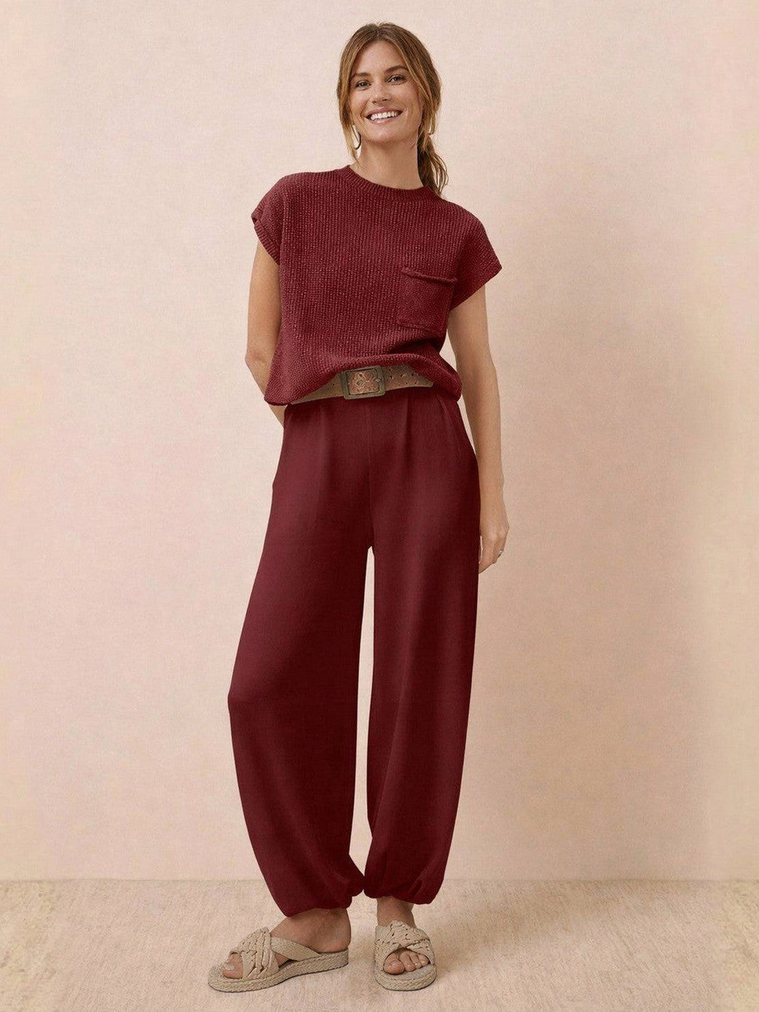 Knit Short Sleeve Co Ord Set