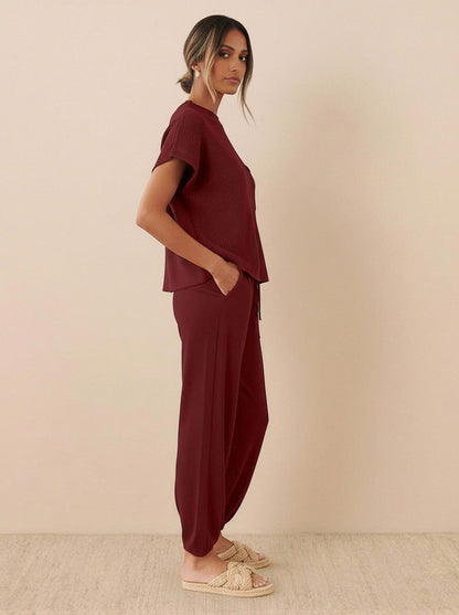 Knit Short Sleeve Co Ord Set