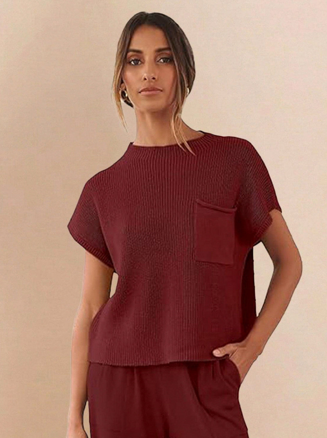 Knit Short Sleeve Co Ord Set