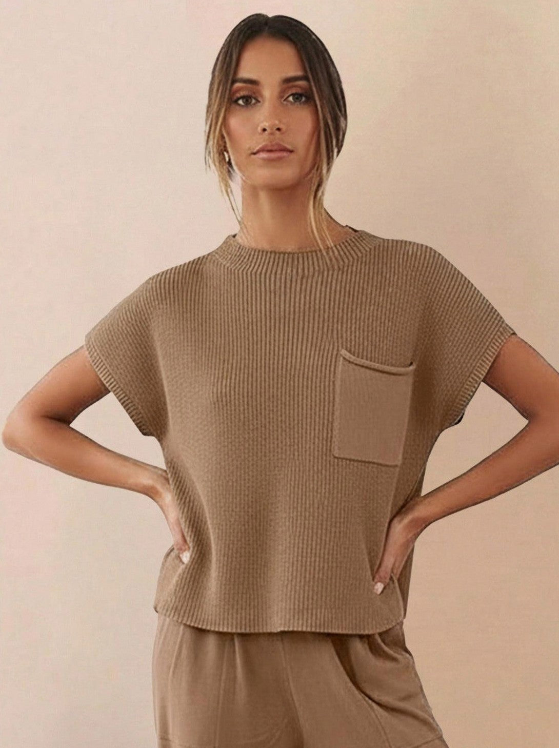 Knit Short Sleeve Co Ord Set
