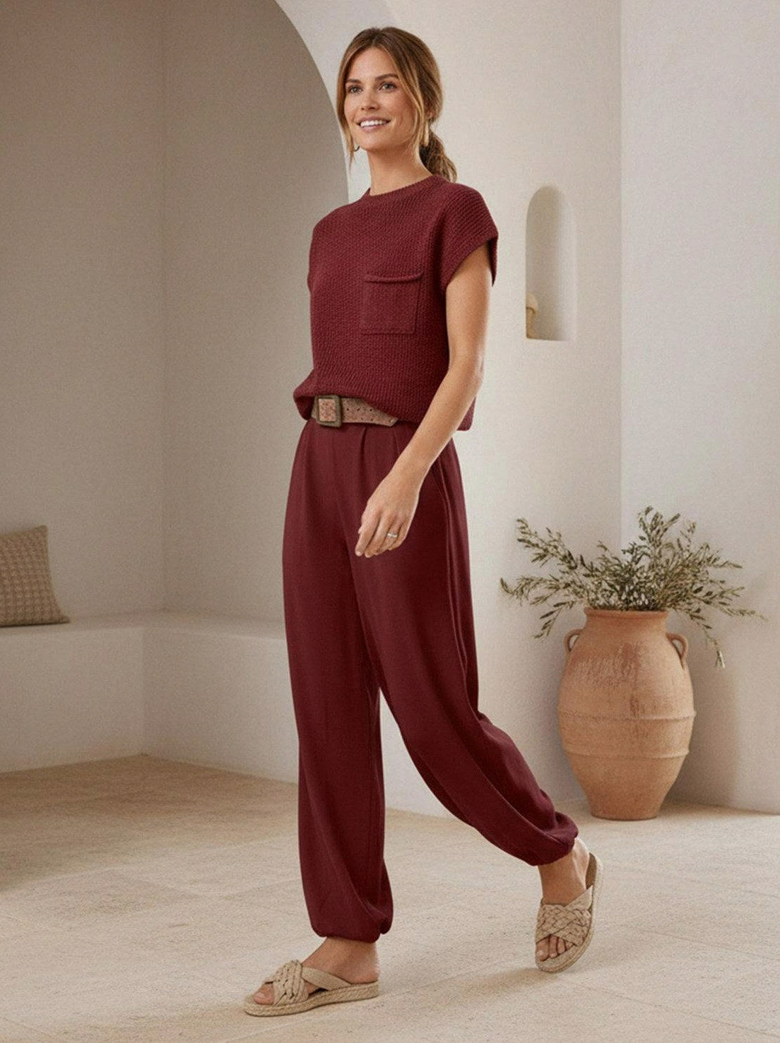 Knit Short Sleeve Co Ord Set