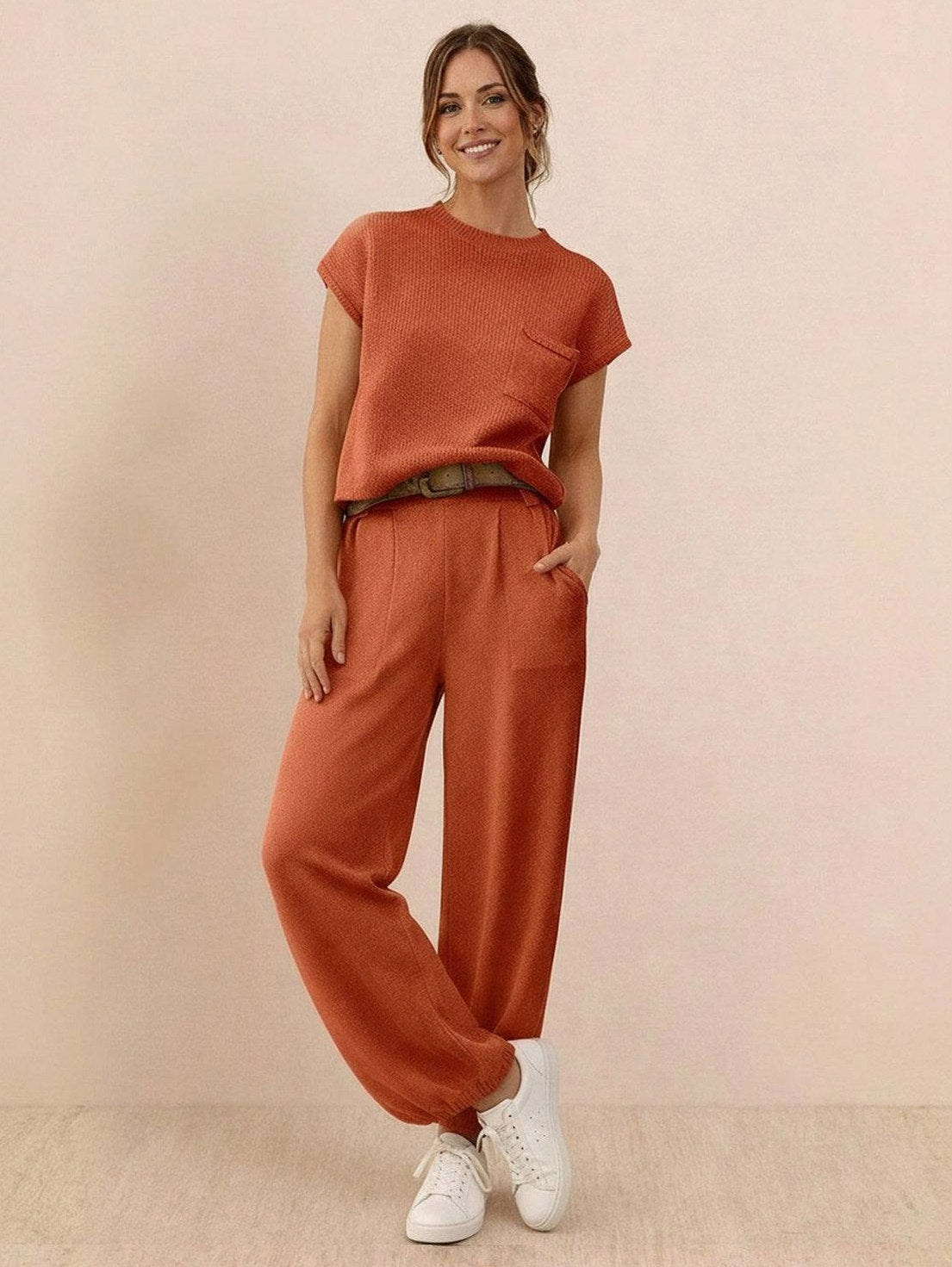 Knit Short Sleeve Co Ord Set