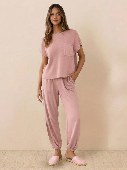 Knit Short Sleeve Co Ord Set