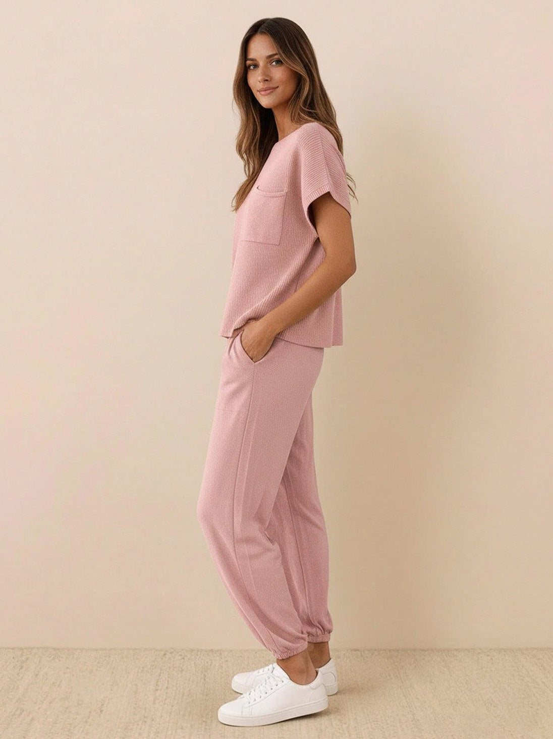 Knit Short Sleeve Co Ord Set