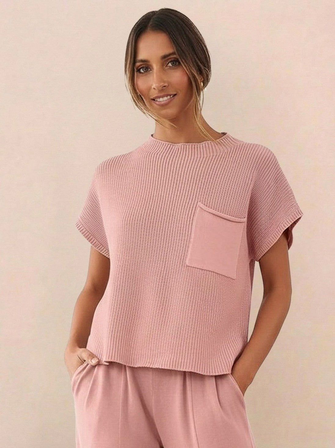 Knit Short Sleeve Co Ord Set
