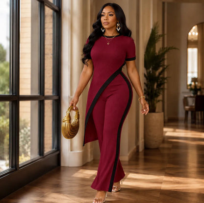 Ribbed Knit Flared Leg Co Ord Set