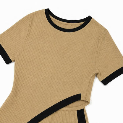 Ribbed Knit Flared Leg Co Ord Set