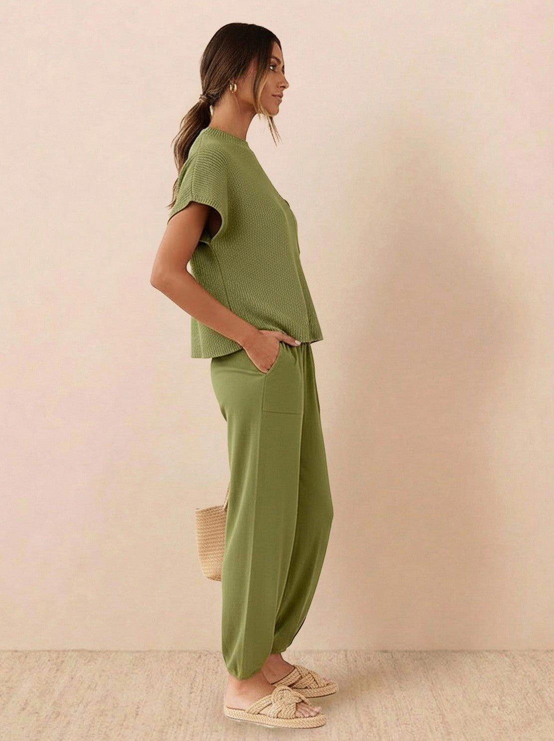 Knit Short Sleeve Co Ord Set