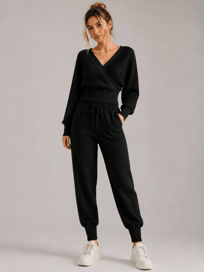 Knit Wrap Long Sleeve Co Ord Set