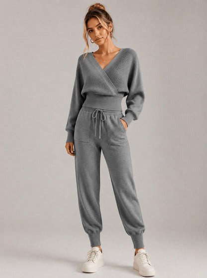 Knit Wrap Long Sleeve Co Ord Set