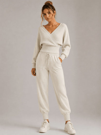 Knit Wrap Long Sleeve Co Ord Set
