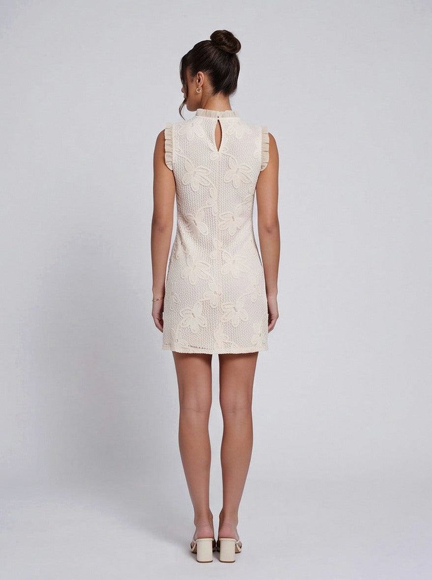 Lace Floral Ruffle Mini Dress