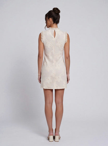 Lace Floral Ruffle Mini Dress