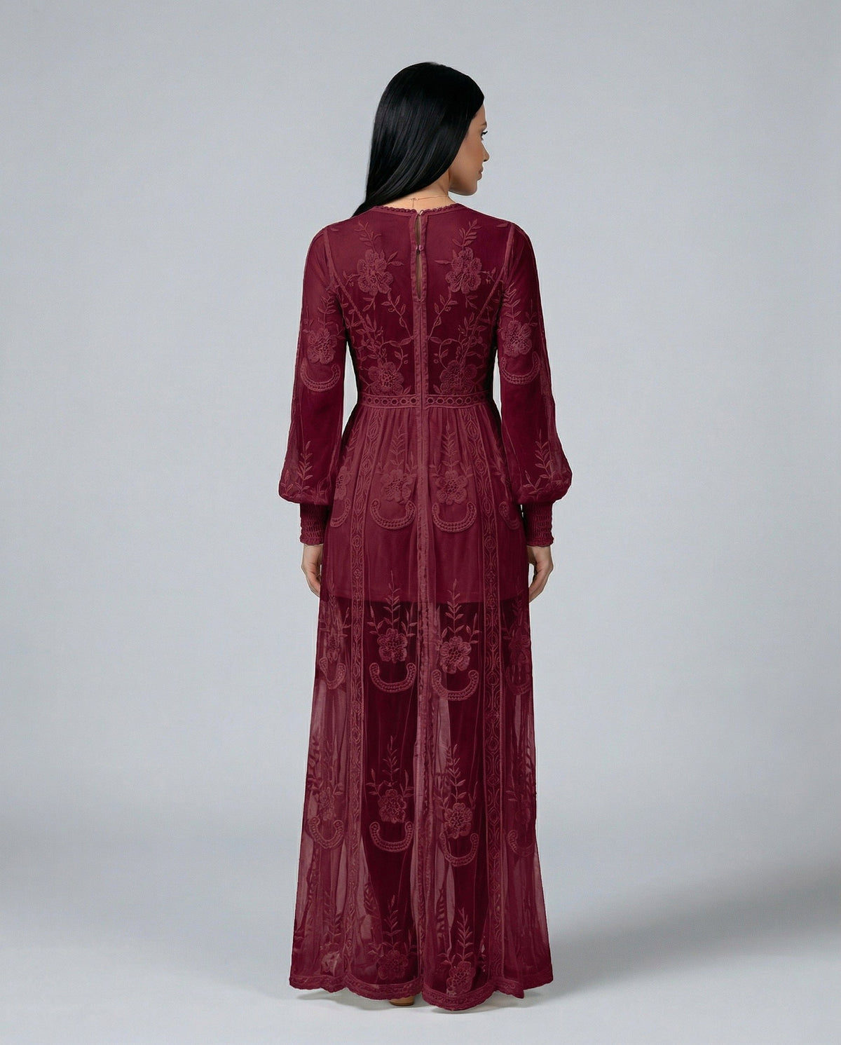 Lace Long Sleeve Maxi Dress