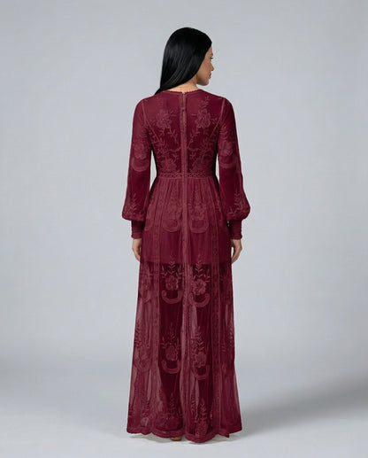 Lace Long Sleeve Maxi Dress