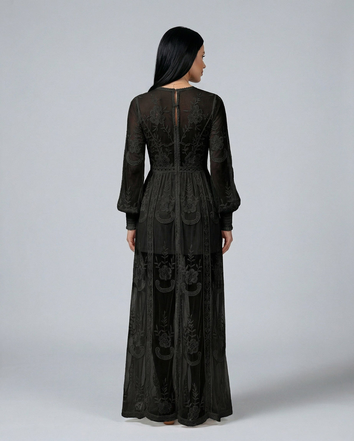 Lace Long Sleeve Maxi Dress