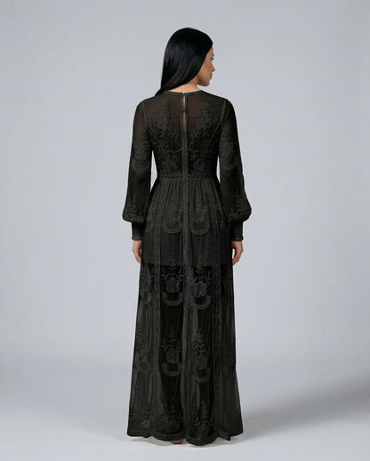 Lace Long Sleeve Maxi Dress