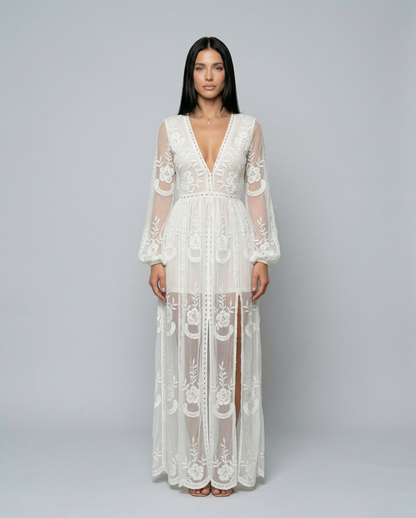 Lace Long Sleeve Maxi Dress