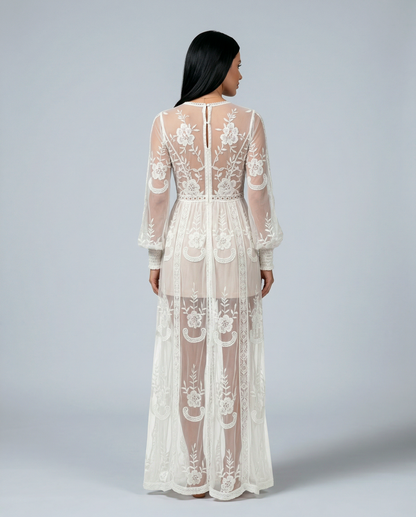 Lace Long Sleeve Maxi Dress