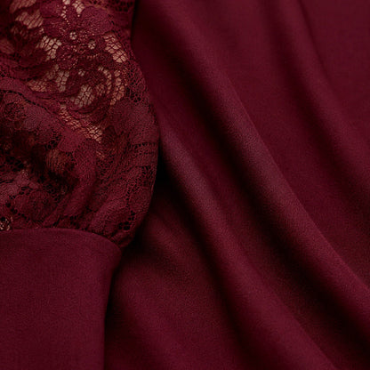 Lace Long Sleeve Shift Midi Dress