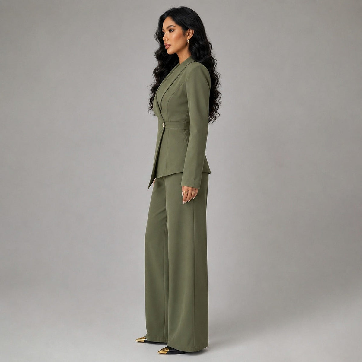 Long Sleeve Asymmetric Trouser Co Ord Set