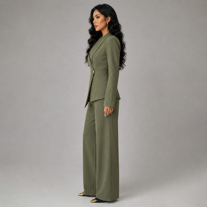 Long Sleeve Asymmetric Trouser Co Ord Set