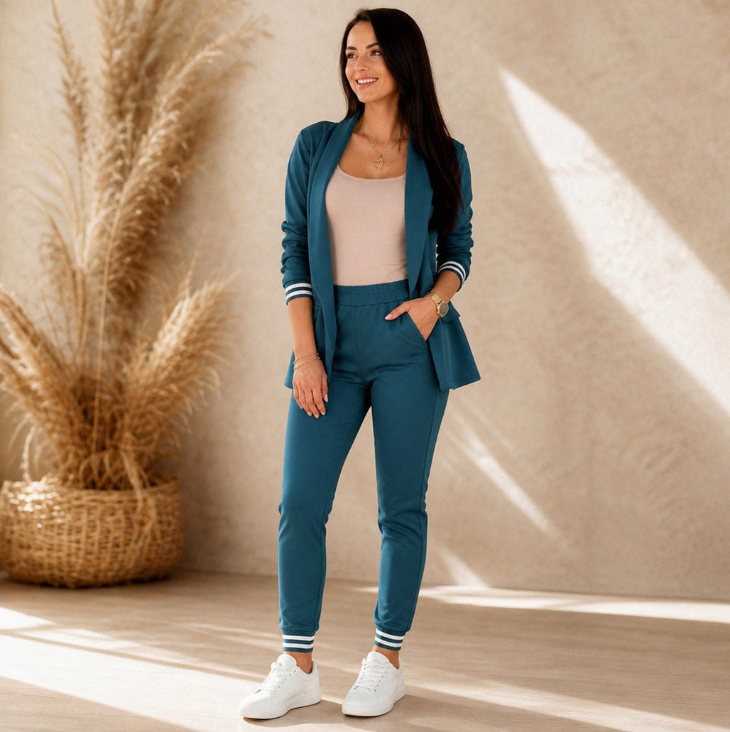 Long Sleeve Blazer and Joggers Co Ord Set