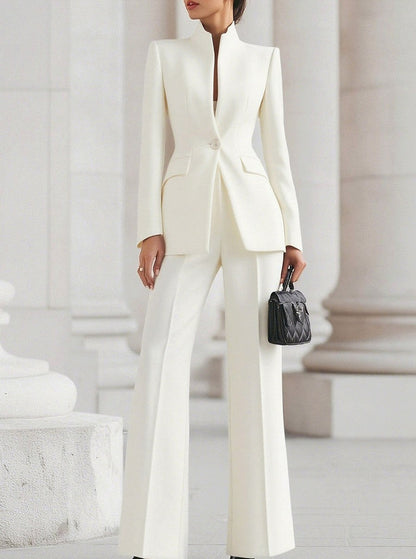 Long Sleeve Blazer and Wide Leg Trousers Co Ord Set