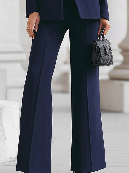 Long Sleeve Blazer and Wide Leg Trousers Co Ord Set