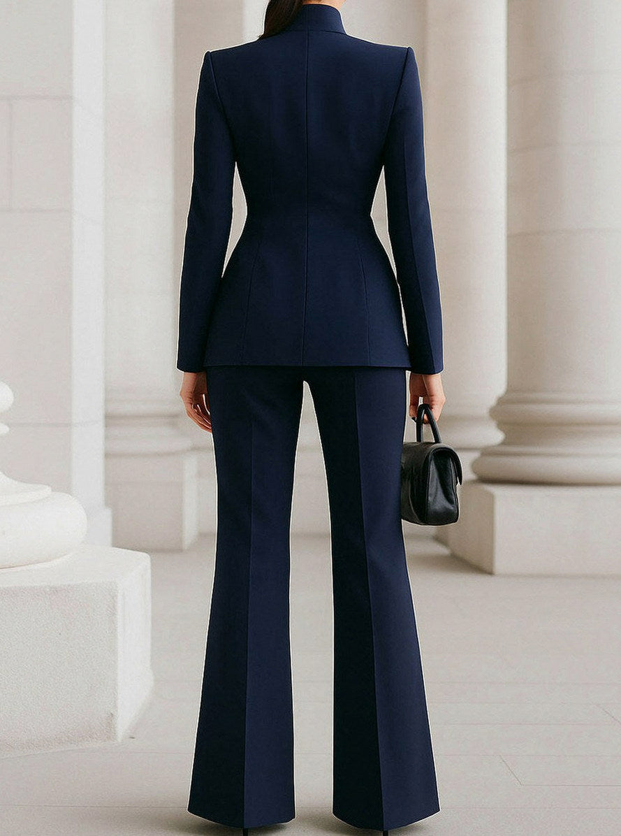 Long Sleeve Blazer and Wide Leg Trousers Co Ord Set