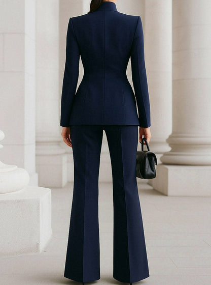 Long Sleeve Blazer and Wide Leg Trousers Co Ord Set